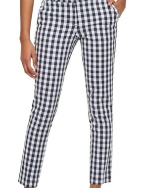 Loft Modern Skinny Ankle Pant. Black/white gingham check. Size 14